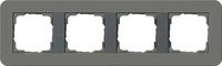 Gira 0214423, GIRA Abdeckrahmen 4-fach E3 0214423 | Soft-Touch | Dunkelgrau mit