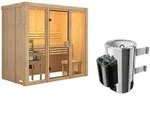 Karibu Sauna Avari 2 Superior mit Fronteinstieg 68 mm - 230 Volt Plug & Play...