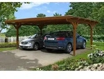 Skan Holz Carport Odenwald 640 x 541cm nussbaum Holzcarport