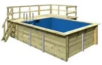 Karibu Rechteck Pool Gr. 2 - 350 x 440 cm - kesseldruckimpr&auml;gniert Sparset mit