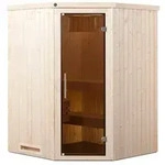 Weka Sauna Kiruna 1 mit Glast&uuml;r und Eckeinstieg 230 V - 68 mm 3,6 kW