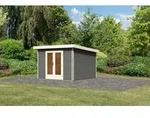 Karibu Premium Gartenhaus Radeburg 1 - 40mm-309 x 309 cm-terragrau