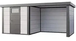 Telluria Metallger&auml;tehaus Classico 2424 mit Lounge Anbau-Lounge-Anbau rechts-wei&szlig;