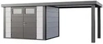 Telluria Metallger&auml;tehaus Classico 3024 mit 280 cm Seitendach wei&szlig; Seitendach...