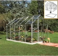 Halls F09896, Halls Gew&auml;chshaus Popular - 6.2 m&sup2; Alu mit 3 mm Sicherheitsglas