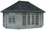 Palmako Pavillon Hanna 20,3 m2 - 44 mm Grau tauchimpr&auml;gniert