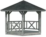 Palmako Pavillon Betty 9,9 m2 Grau tauchimpr&auml;gniert