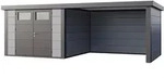 Telluria Metallger&auml;tehaus Classico 3030 mit Lounge Anbau lichtgrau Lounge-Anbau