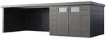 Telluria Metallger&auml;tehaus Classico 3030 mit Lounge Anbau (ca. 450 cm Breite)
