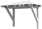 Skan Holz Walmdach Vordach Doppelt&uuml;r Wismarwei&szlig; Typ 1