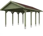 Skan Holz Wallgau - Satteldach Einzelcarport Breite 430 cm Gr. 1 - 430 x 600 cm