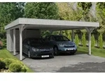 Skan Holz Spessart Doppelcarport mit Abstellraum Gr.2 611x846cm weiss...