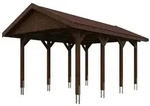 Skan Holz Wallgau - Satteldach Einzelcarport Breite 380 cm Gr. 1 - 380 x 600 cm