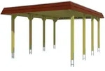 Skan Holz Spreewald - Walmdach Carport Breite 396 cm Gr. 1 - 396 x 589 cm Nut-...