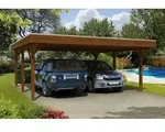 Skan Holz Spessart Doppelcarport Gr.1 611x604cm nussbaum Holzcarport