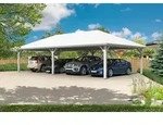 Skan Holz Carport Taunus 1176 x 634 cm-wei&szlig; Holzcarport