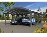 Skan Holz Franken Bogendach Doppelcarport Gr.3 635x969cm grau Holzcarport