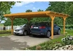Skan Holz Carport Odenwald 640 x 541cm eiche hell Holzcarport