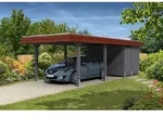 Skan Holz Wendland - Walmdach Carport aus Leimholz Breite 362 cm Holzcarport