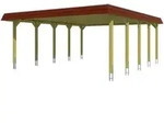 Skan Holz Spreewald - Walmdach Doppelcarport Breite 585 cm Gr. 2 - 585 x 741 cm...