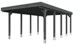 Skan Holz Friesland - Flachdach Einzelcarport Profil - Breite 397 cm Nadelholz...