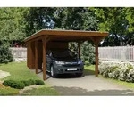 Skan Holz Spessart Einzelcarport mit Abstellraum Gr.2 355x846cm nussbaum...