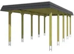 Skan Holz Spreewald - Walmdach Carport Breite 345 cm Gr. 2 - 345 x 741 cm Nut-...