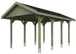 Skan Holz Wallgau - Satteldach Einzelcarport Breite 380 cm Gr. 1 - 380 x 600 cm