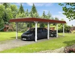 Carport Wendland 362x870 rote Blende, wei&szlig;, 20mm Dachschalung mit EPDM Folie