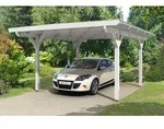 Skan Holz Carport Odenwald 428 x 541cm wei&szlig; Holzcarport