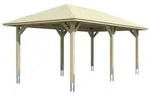 Skan Holz Carport Taunus 374 x 656 cm-farblich unbehandelt Holzcarport