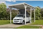 Skan Holz Caravan-Carport Emsland 404x604 cm mit erh&ouml;hter Einfahrt-wei&szlig;...