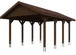 Skan Holz Wallgau - Satteldach Einzelcarport Breite 430 cm Gr. 1 - 430 x 600 cm