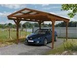 Skan Holz Carport Westerwald 362 x 648 cm nussbaum Holzcarport