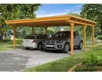 Carport Emsland 613x604cm, eiche hell, 20mm Dachschalung mit EPDM Folie...