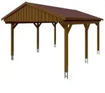 Skan Holz Fichtelberg - Satteldach Einzelcarport Breite 317 cm Gr. 1 - 423 x...