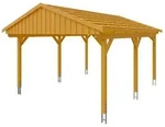 Skan Holz Fichtelberg - Satteldach Einzelcarport Breite 423 cm Gr. 1 - 423 x...