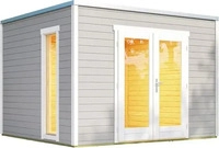 Weka 2853400003, Weka Design Gartenhaus P 285 mit Panorama-Glast&uuml;ren - 28 mm
