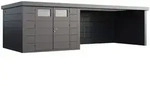 Telluria Metallger&auml;tehaus Classico 3030 mit Lounge Anbau (ca. 450 cm Breite)