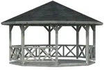 Palmako Pavillon Betty 25,0 m2 Grau tauchimpr&auml;gniert