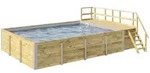Weka Massivholzpool 595 Gr. 2 - 45 mm - 636 x 400 cm Poolfolie: hellgrau