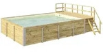 Weka Massivholzpool 595 Gr. 2 - 45 mm - 636 x 400 cm Poolfolie: sand