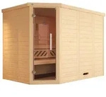 Weka Premium Massivholz-Elementsauna Kemi Eck 2 Ganzglast&uuml;r, Ohne Ofeninkl....