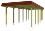 Skan Holz Spreewald - Walmdach Carport Breite 345 cm Gr. 3 - 345 x 893 cm Nut-...