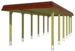 Skan Holz Spreewald - Walmdach Carport Breite 345 cm Gr. 3 - 345 x 893 cm Nut-...