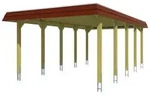Skan Holz Spreewald - Walmdach Carport Breite 396 cm Gr. 2 - 396 x 741 cm Nut-...