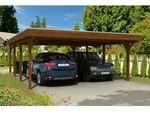 Skan Holz Spessart Doppelcarport ohne Abstellraum Gr.2 611x846cm nussbaum...