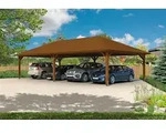 Skan Holz Carport Taunus 1176 x 634 cm-nussbaum Holzcarport