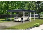 Carport Wendland 409x628 schwarze Blende, wei&szlig;, 20mm Dachschalung mit EPDM...