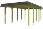 Skan Holz Spreewald - Walmdach Carport Breite 396 cm Gr. 2 - 396 x 741 cm Nut-...